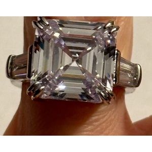6 Carat Huge Asscher Cut Moissanite Ring Tests Positive!